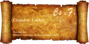 Csonka Fodor névjegykártya
