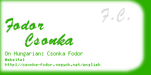 fodor csonka business card